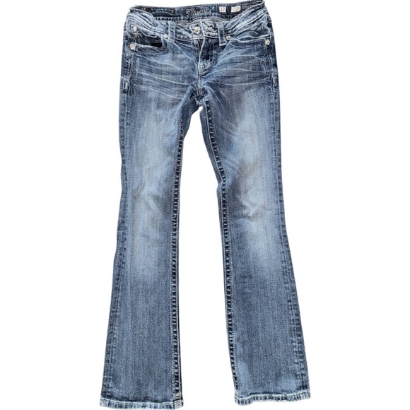 Miss Me Denim - Miss Me Blue Boot Cut Jeans with Classic Denim Wash